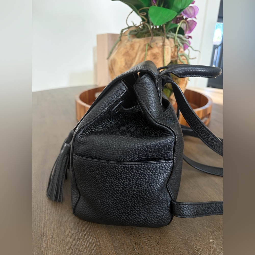 Tory Burch Thea Mini Backpack Black Pebbled Leather - Picture 10 of 16